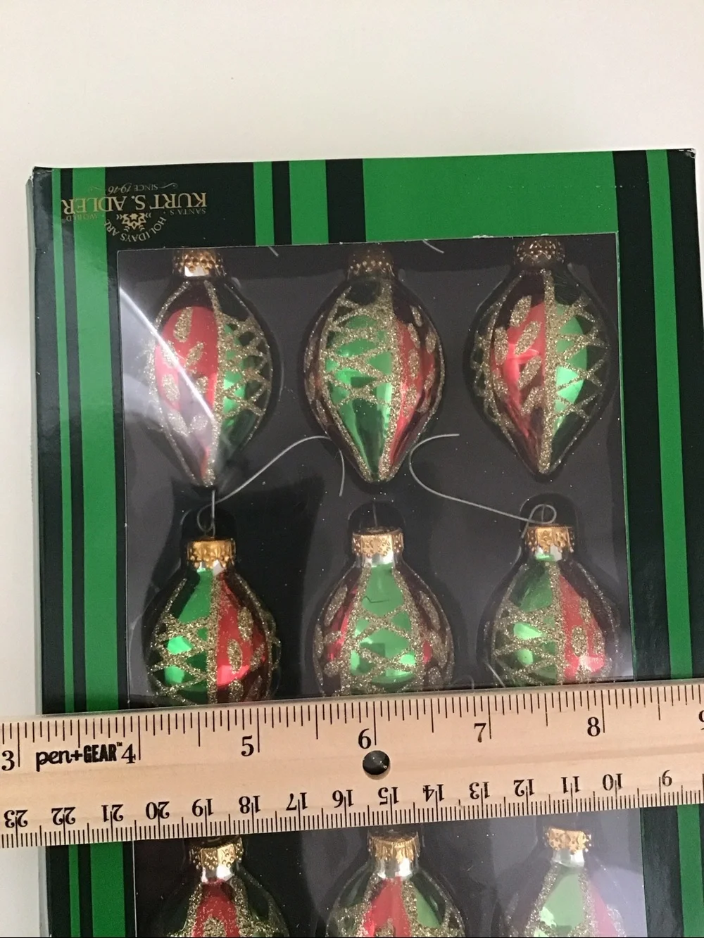 Vintage Kurt S. Adler KSA European Style Miniature Glass Drop Christmas Ornament